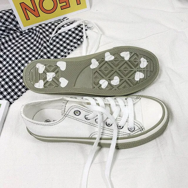 Canvas Sneaker Women Shoes Ladies White Sneakers for Women Canvas Shoes Fashion Sweet Lovely Womans Shoes Zapatilla Gruesa Mujer